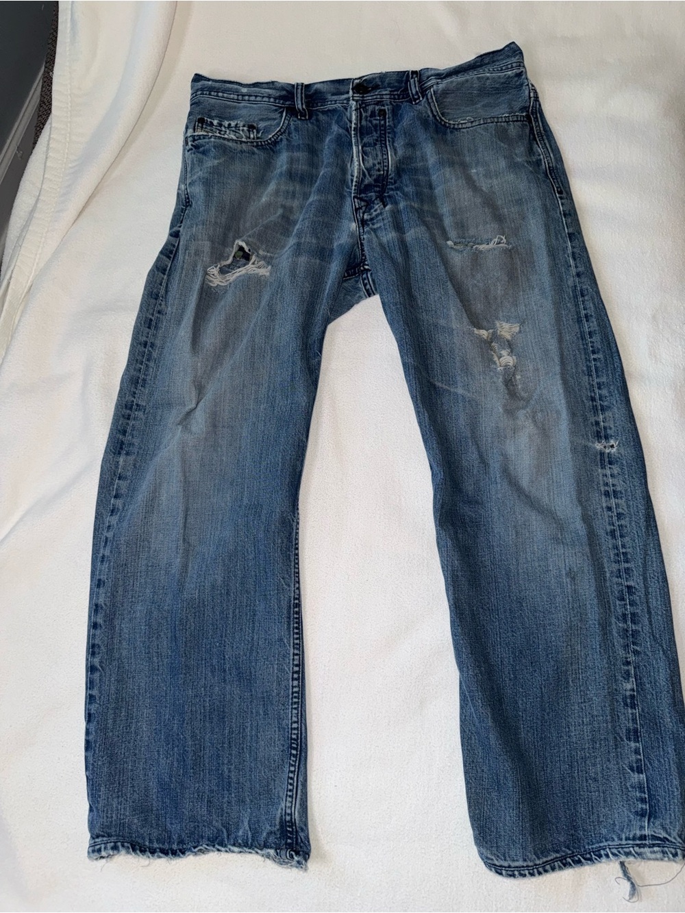 Vtg Men's Relaxed Fit Distressed Blue Jeans